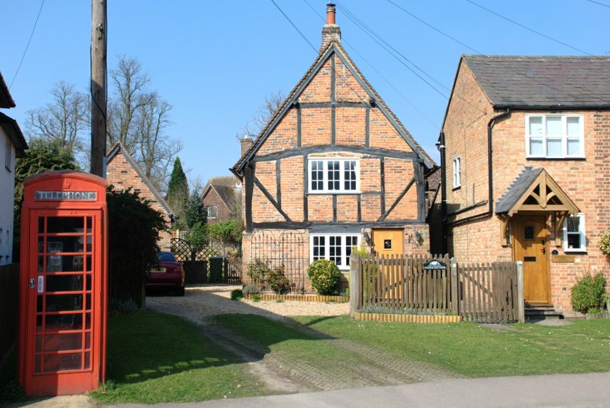 A Timber-Framed House with Brick Infill, Aldbury, Hertfordshire, England, Great Britain