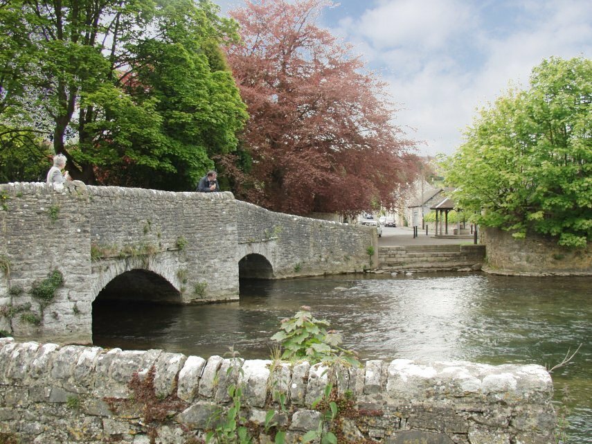 Photograph of the 17th Century Sheepwash Packhorse Bridge, Ashford-in-the-Water, Derbyshire Peak District