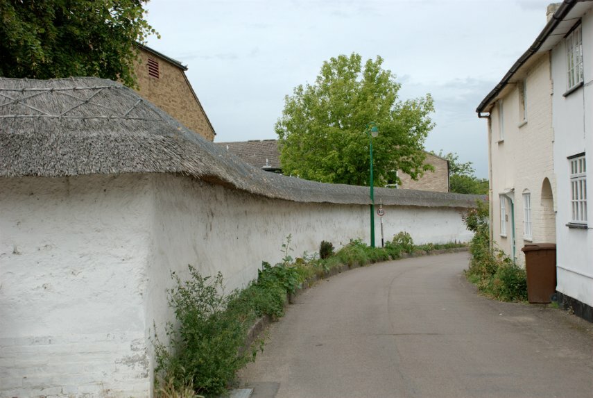 A Cob Wall, Ashwell, Hertfordshire, England, Great Britain