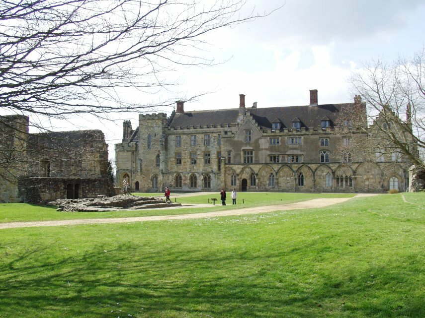 The remains of the Cloisters, Battle Abbey, Battle, Sussex, England, Great Britain