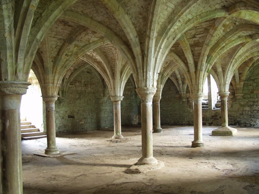 The Dormitory Undercroft, Battle Abbey, Battle, Sussex, England, Great Britain