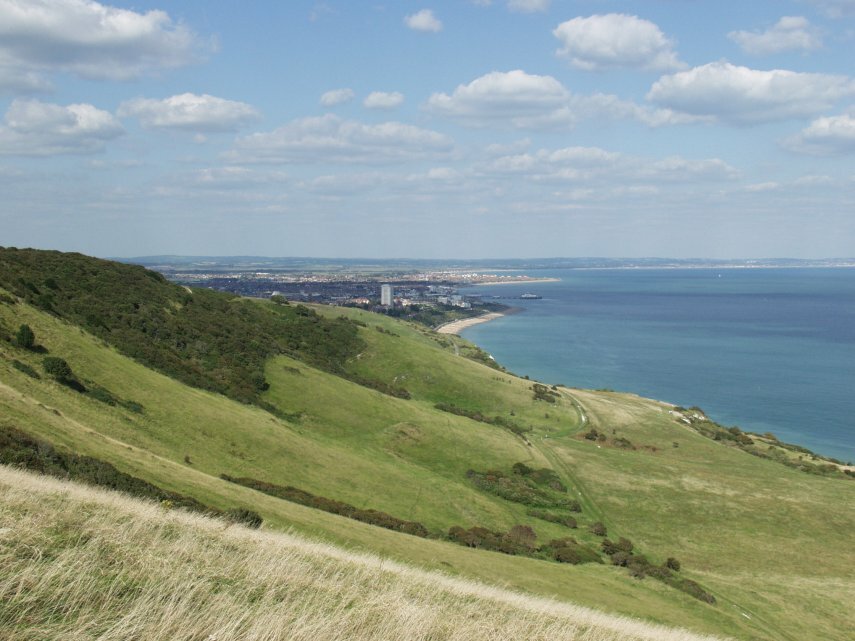 Eastbourne from Beachy Head, Sussex, England, Great Britain