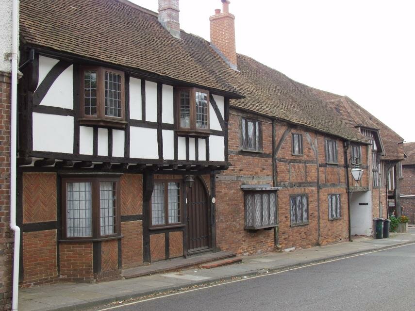 Photograph of Timber-Frame and brick houses, Bishops Waltham, Hampshire, England