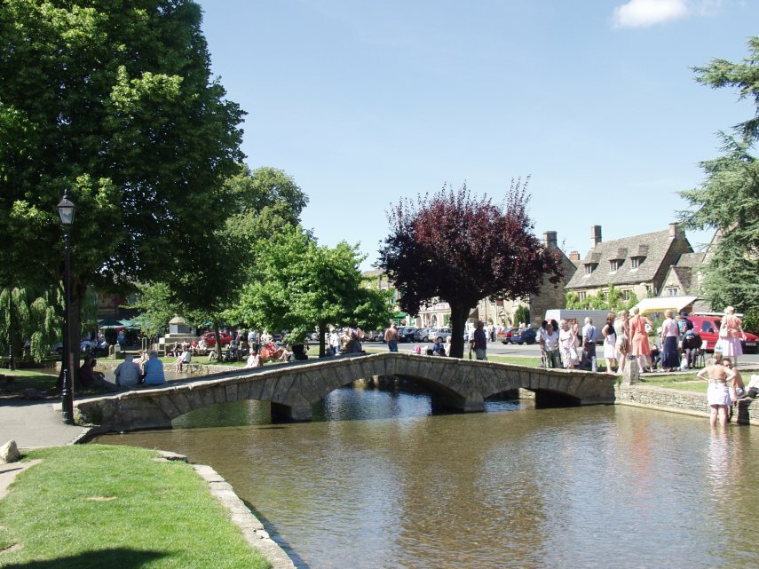 Photograph of a bridge over the River Windrush, Bourton-on-the-Water, Gloucestershire, England
