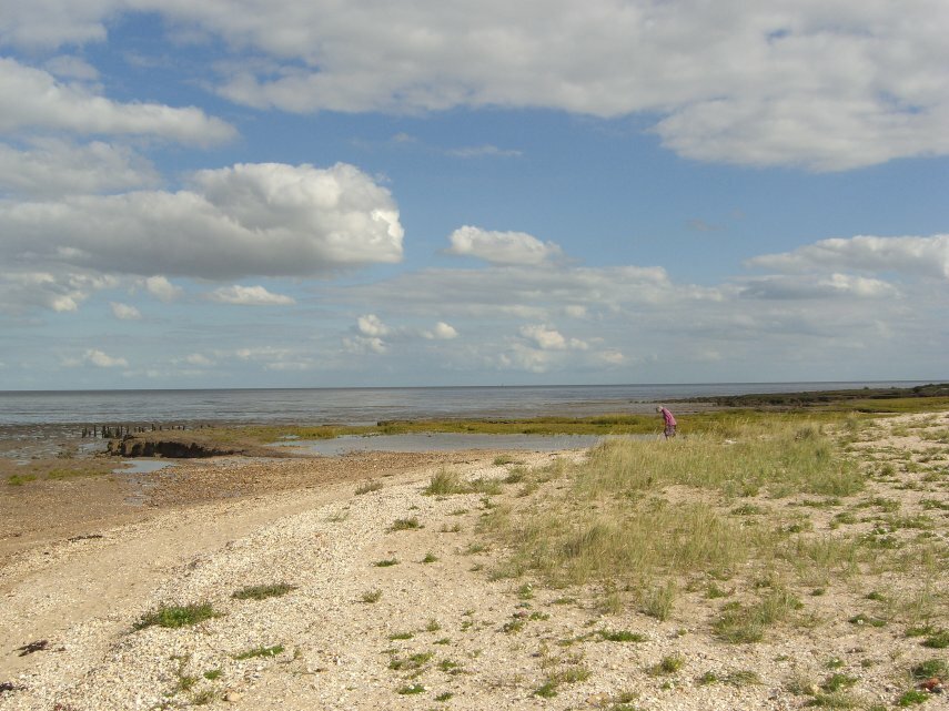 The River Blackwater near St. Peter's Chapel, Bradwell-on-Sea, Essex, England, Great Britain