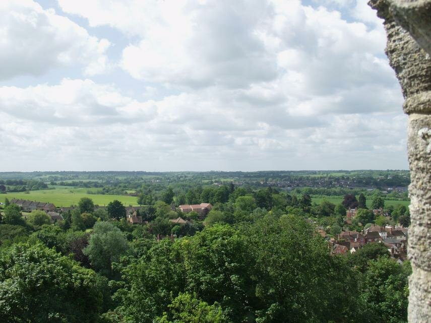 The view from the top floor, Hedingham Castle, Castle Hedingham, Essex, England, Great Britain