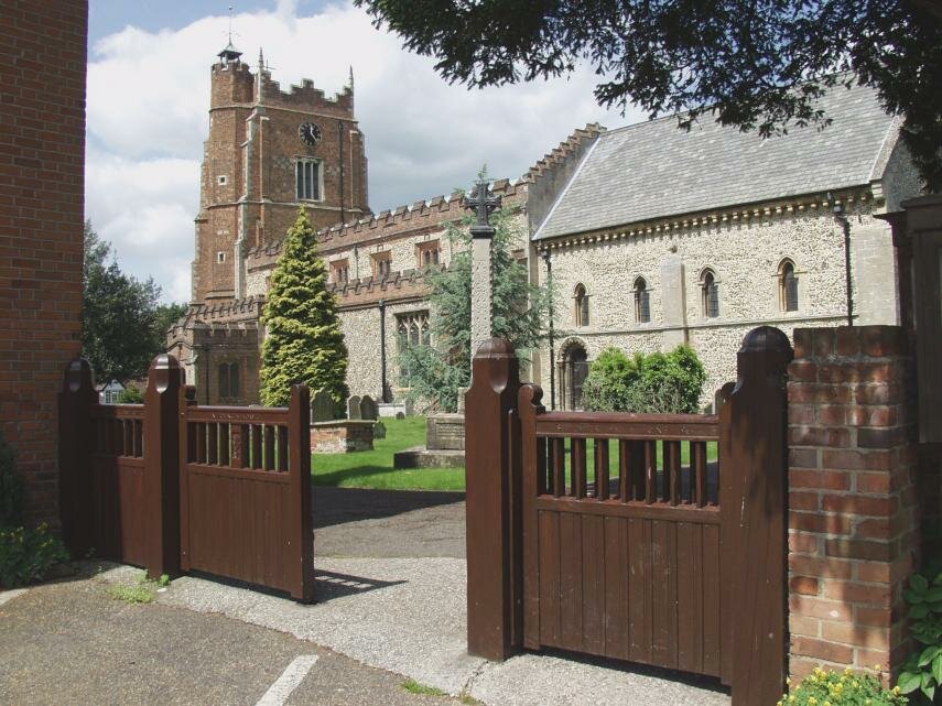 View of St Nicholas Church, Castle Hedingham, Essex, England