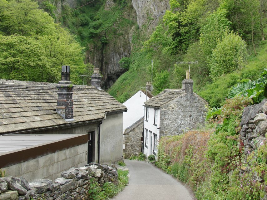 A little back lane, Castleton, Derbyshire, England, Great Britain