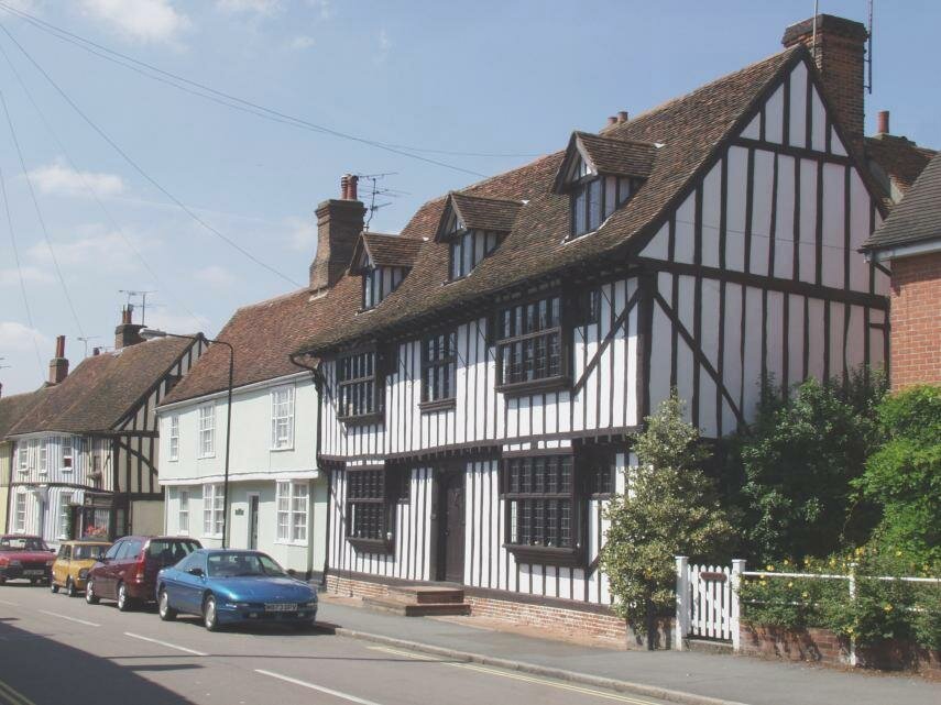 Timber framed buildings in Church Street, Coggeshall, Essex, England