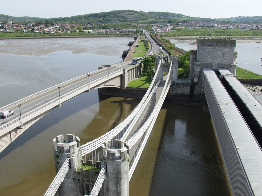 Photograph of Thomas Telford's Suspension Bridge over the River Conwy, Gwynedd, Wales