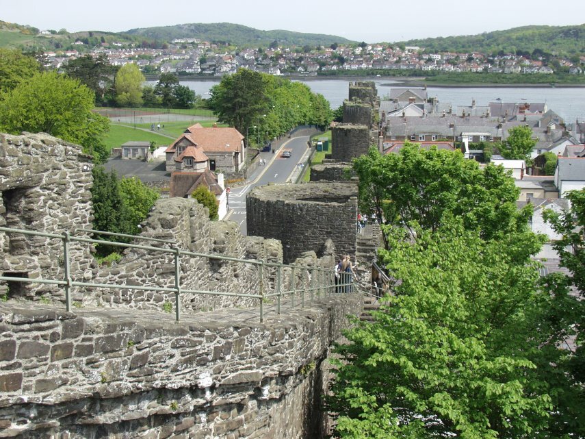 View looking towards the river, Conwy, Caernarfonshire, Wales, Great Britain