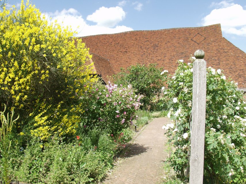The Tudor Garden and Wheat Barn, Cressing Temple Barns near Braintree, Essex, England