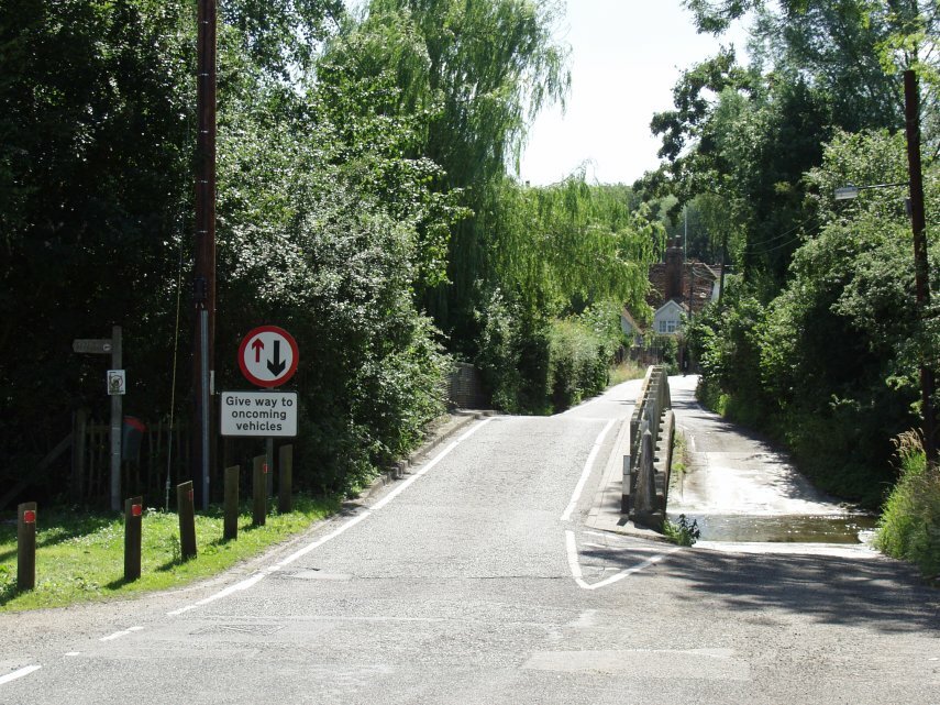 The Road Bridge over the River Brain, White Notley, Braintree, Essex, England, Great Britain