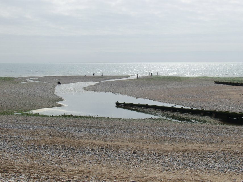 Scene showing the beach at Cuckmere Haven, East Sussex, England