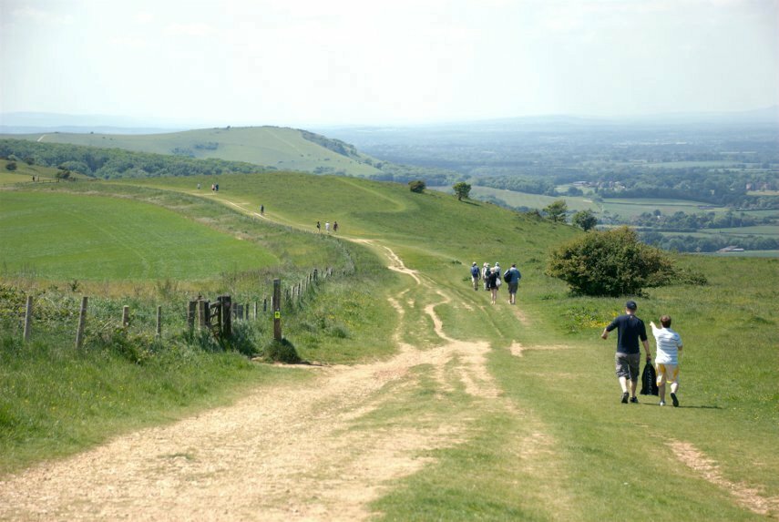 View of the ridge, Ditchling Beacon, Sussex, England, Great Britain