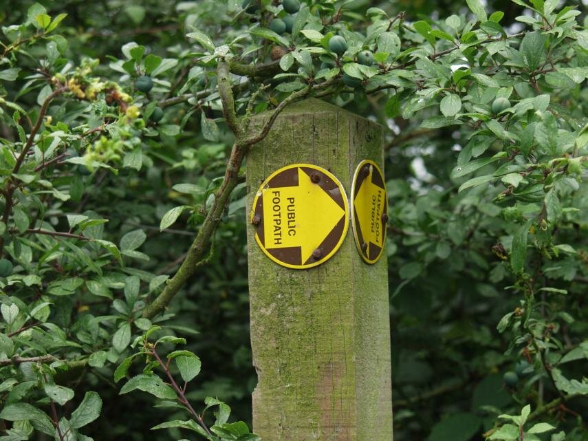 View of a Public Footpath Sign