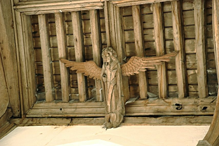A Carved Angel, Church of St. Mary the Virgin, Ivinghoe, Buckinghamshire, England, Great Britain