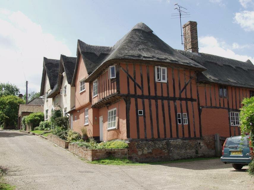 Thatched houses, Kersey, Suffolk, England