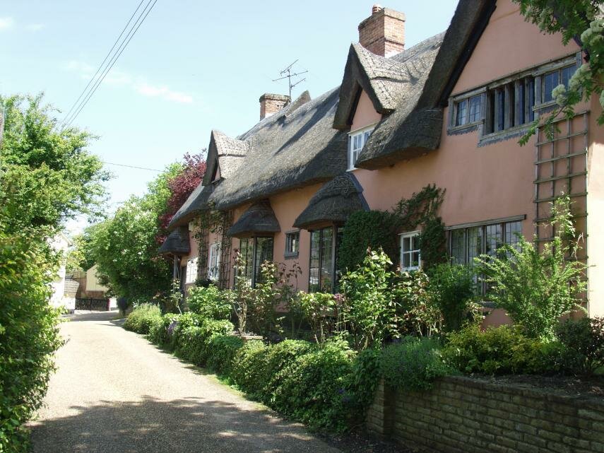 Thatched cottage, Kersey, Suffolk, England