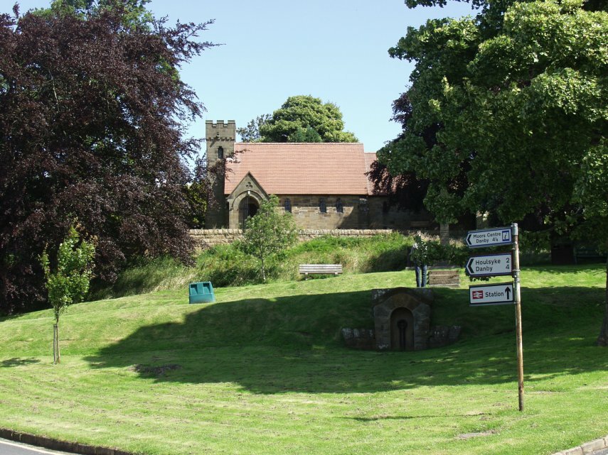 The Village Green and the Church, Lealholm, North Yorkshire Moors, Yorkshire, England, Great Britain