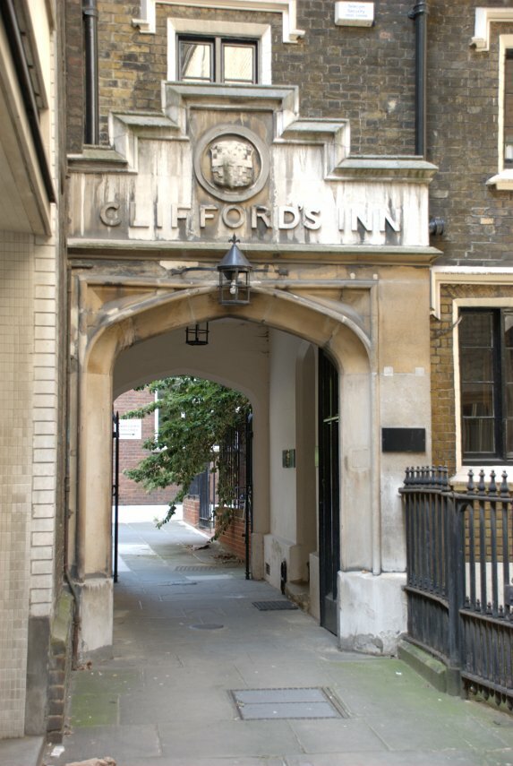 The Entrance to Clifford's Inn, London, England, Great Britain