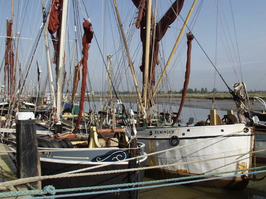 Thames Sailing Barges moored at the Hythe Quay, Maldon, Essex, England