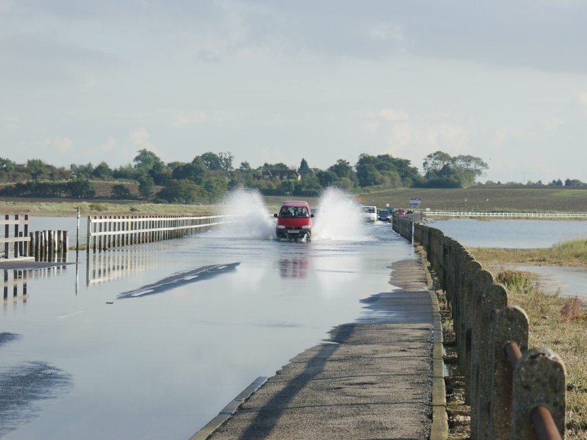 View of a tidal causeway road