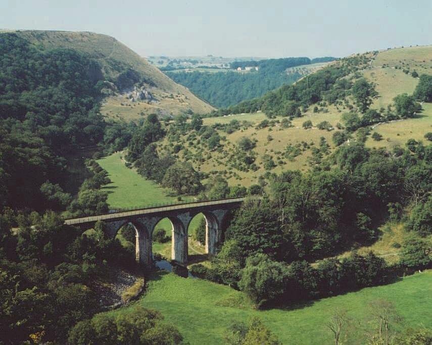 View of Monsal Dale from Monsal Head, Derbyshire Peak District, England