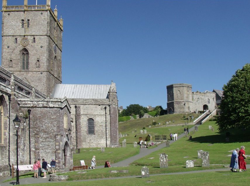 The Cathedral and Gatehouse, St. David's, Pembrokeshire, Wales, Great Britain