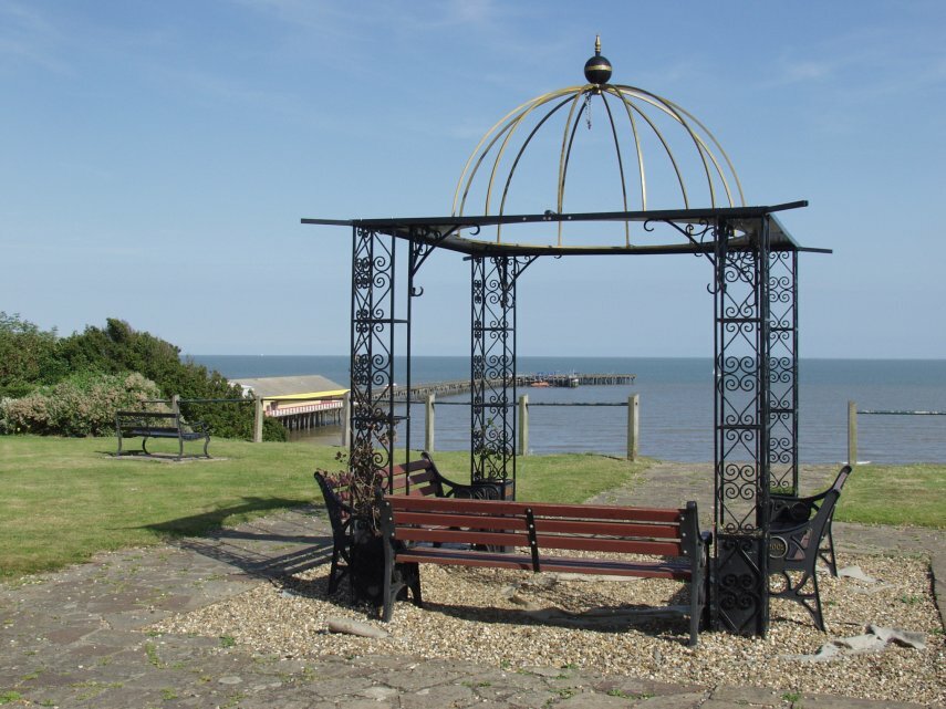 A Seat on the Cliff Top, Walton-on-the-Naze, Essex, England, Great Britain