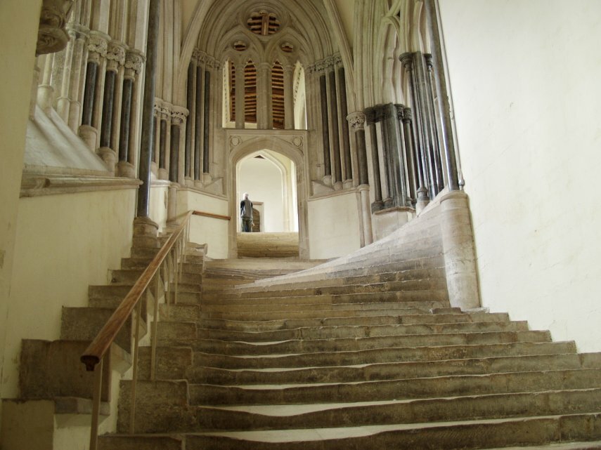 The Chapter House Steps, Wells Cathedral, Wells, Somerset, England, Great Britain