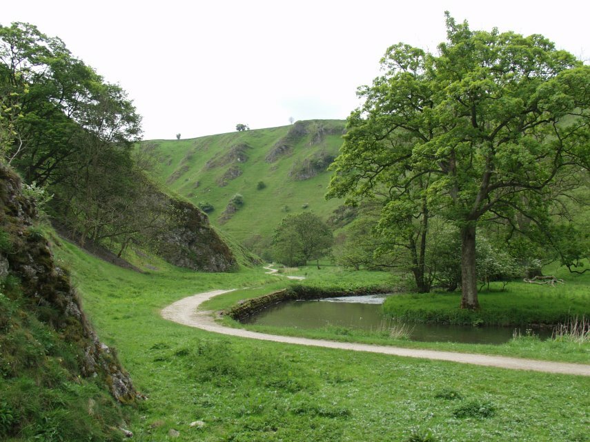 Scene showing Wolfscote Dale, Hartington, Peak District, Derbyshire, England