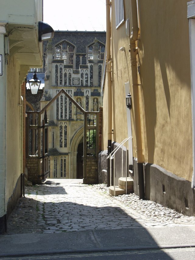 A Cobbled Lane, Woodbridge, Suffolk, England, Great Britain