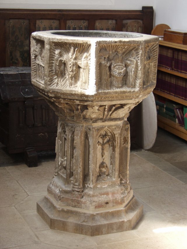 The Font, St. Mary's Church, Woodbridge, Suffolk, England, Great Britain