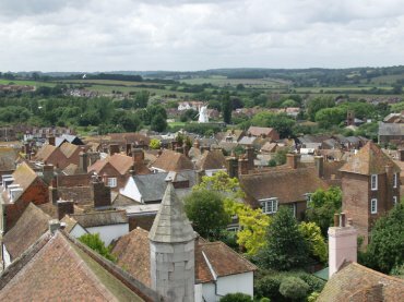 View from the church tower, Rye, Sussex, England, Great Britain
