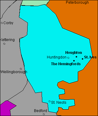 County of Huntingdonshire with scenes, views, pictures, photographs, landscapes, locations and places of interest.