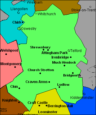 County of Shropshire with scenes, views, pictures, photographs, landscapes, locations and places of interest.